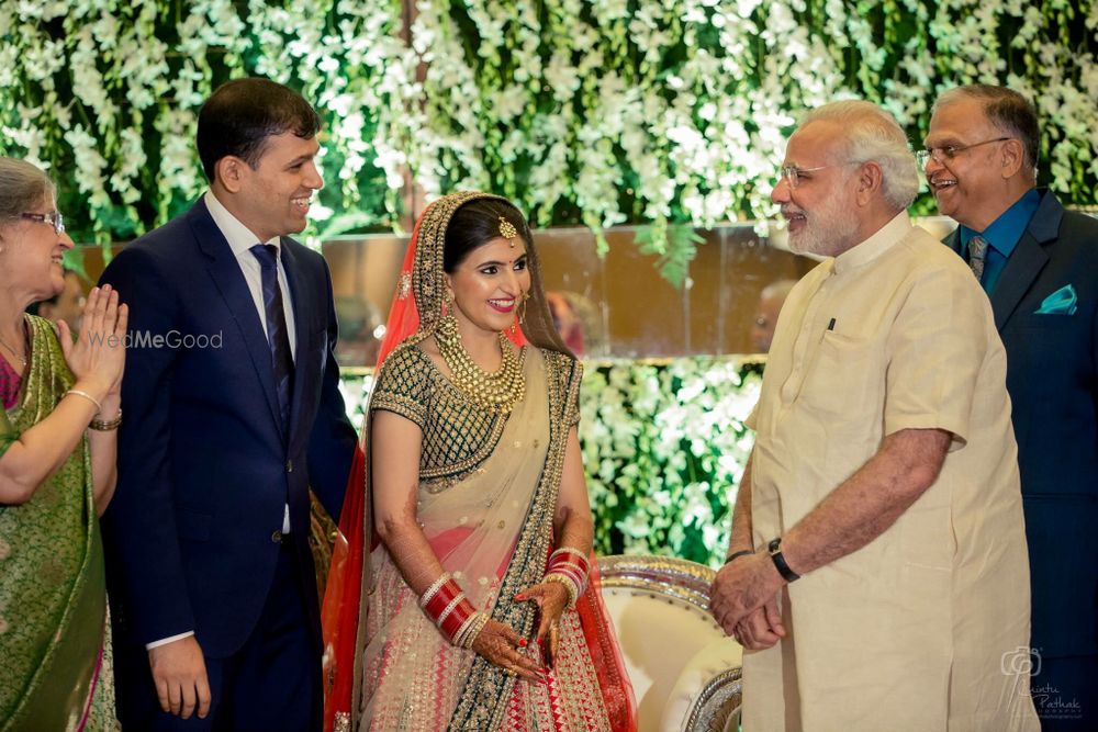 Photo of Narendra modi greeting couple at wedding