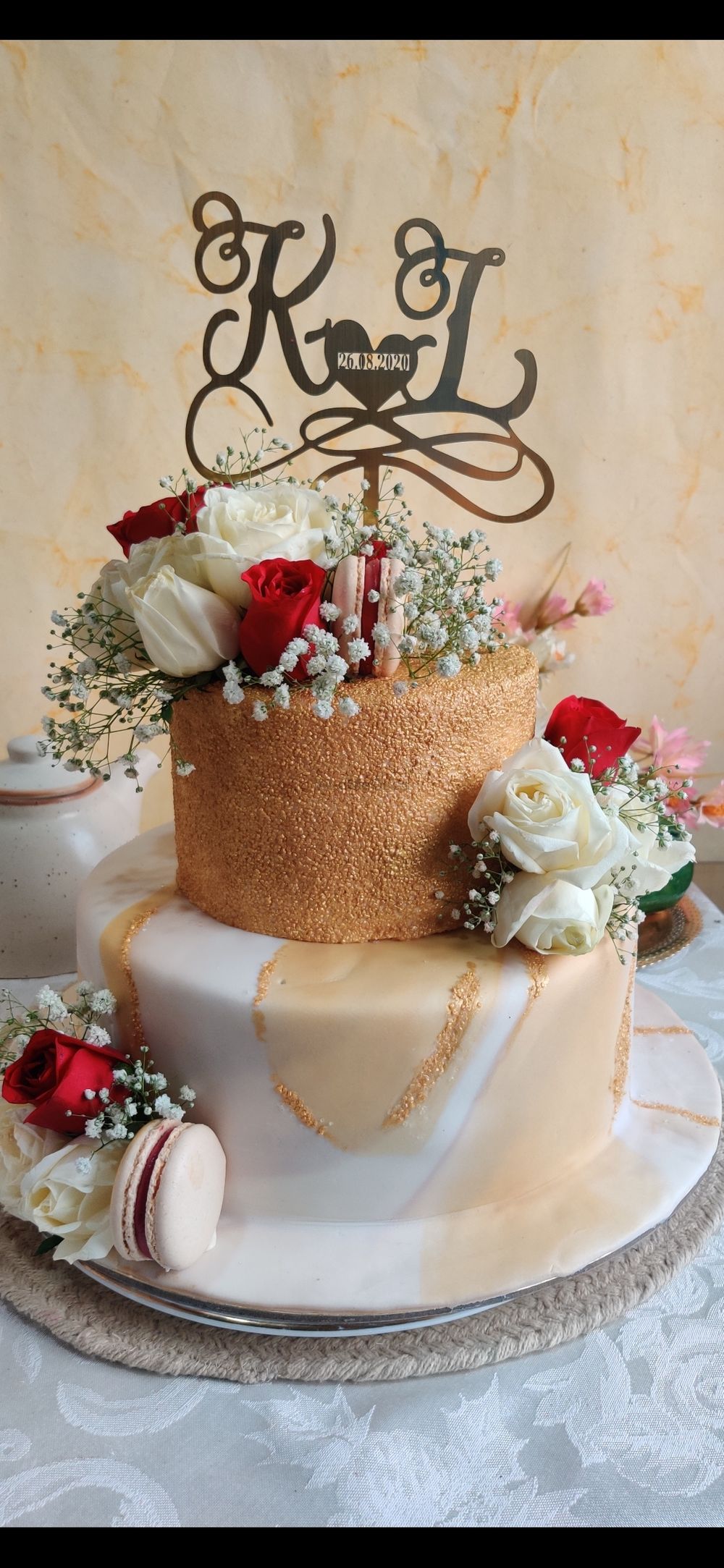 Photo From Gold glitter wedding cake - By Nicky's Cafe and Fine Pastries