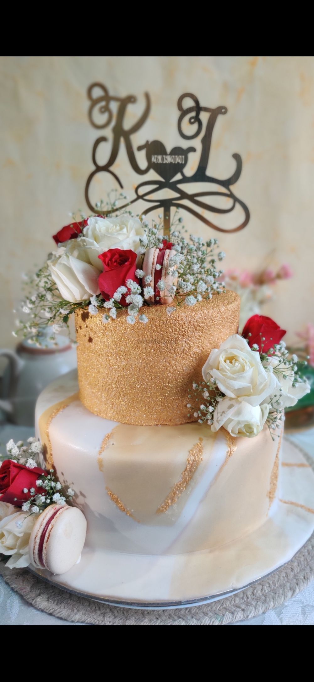 Photo From Gold glitter wedding cake - By Nicky's Cafe and Fine Pastries