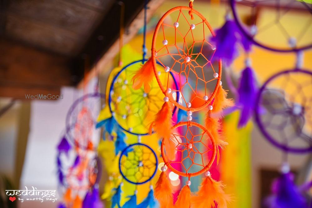 Photo of Colourful dreamcatchers hanging in mehendi as props