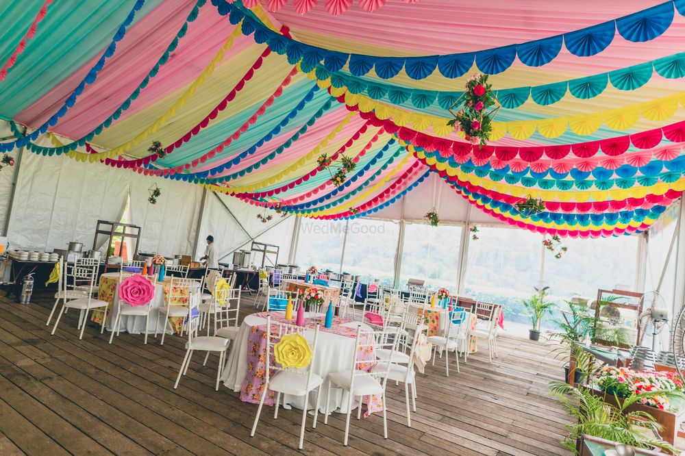 Photo of Multicolour tent for day wedding