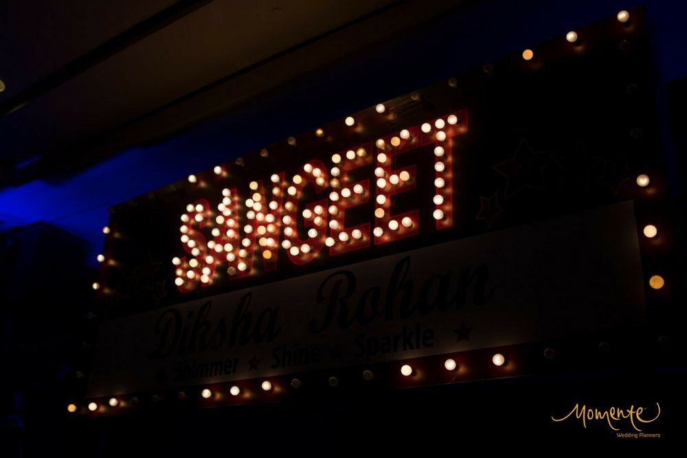 Photo of Sangeet entrance decor with bulbs
