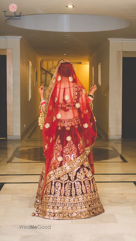 Photo of Wine color bridal lehenga