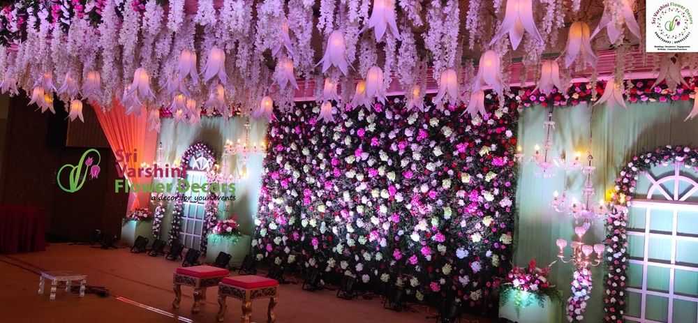 Photo From Beautiful floral work backdrop for the amazing Engagement event - By Sri Varshini Creations