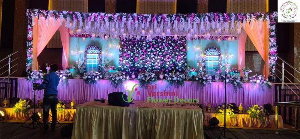 Photo From Beautiful floral work backdrop for the amazing Engagement event - By Sri Varshini Creations