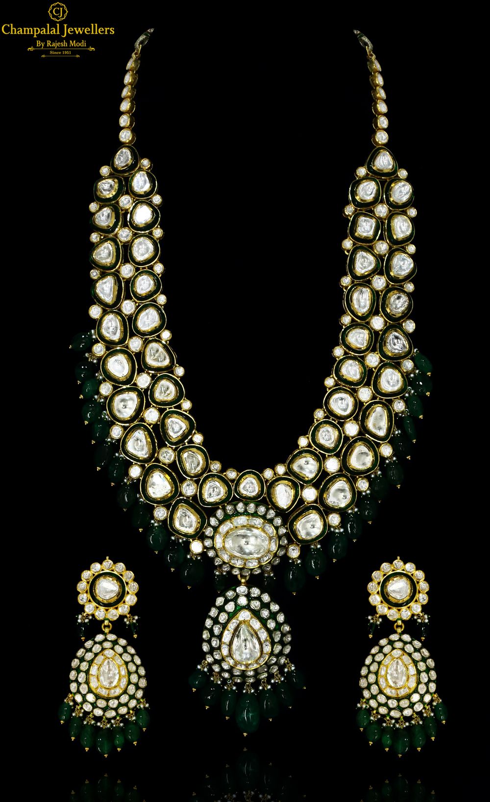 Photo From Majestic Greens - Polki Jewellery Collection by Champalal Jewellers by Rajesh Modi - By Champalal Jewellers by Rajesh Modi