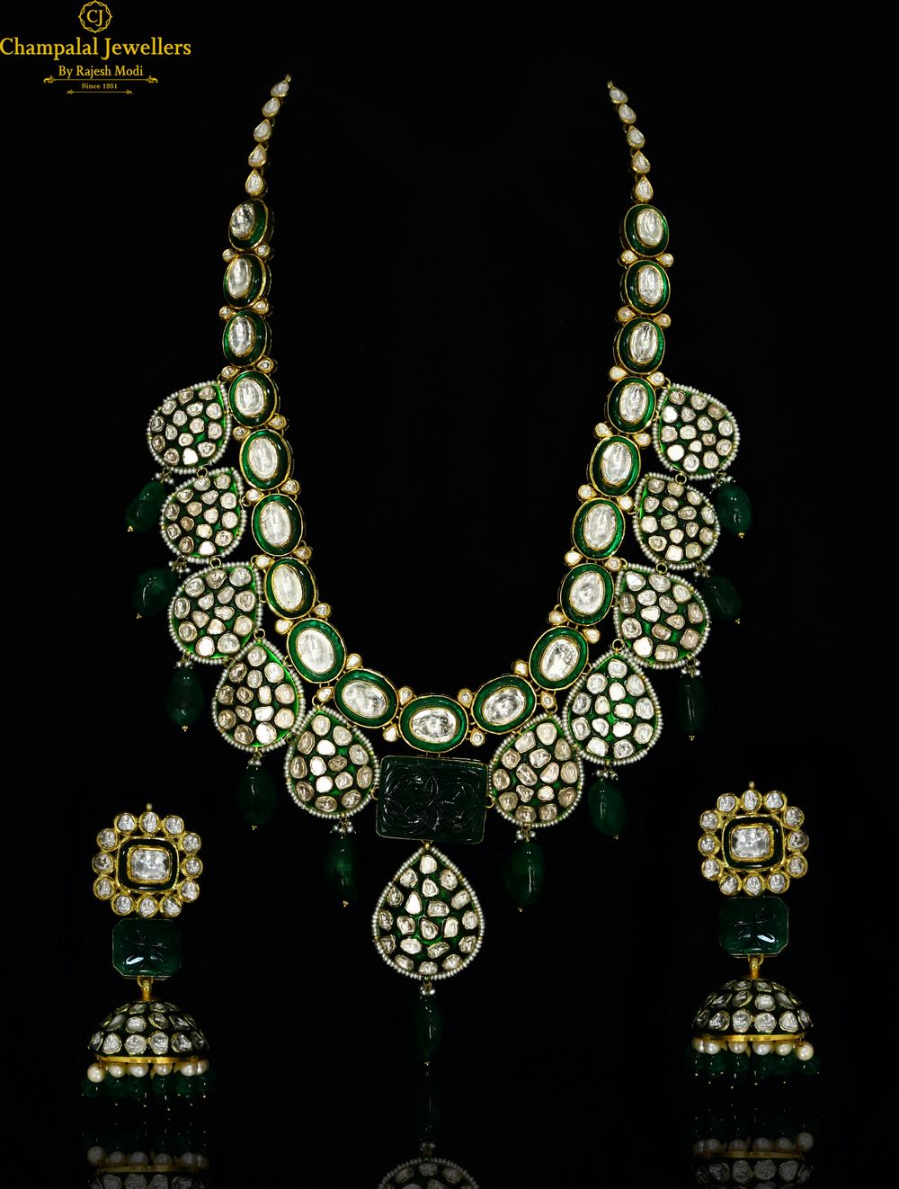 Photo From Majestic Greens - Polki Jewellery Collection by Champalal Jewellers by Rajesh Modi - By Champalal Jewellers by Rajesh Modi