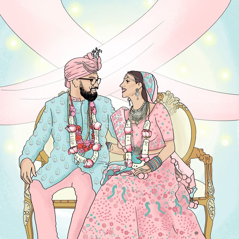 Photo From Nikhil and Ashley-  wedding doodle  - By Namratha Doodles