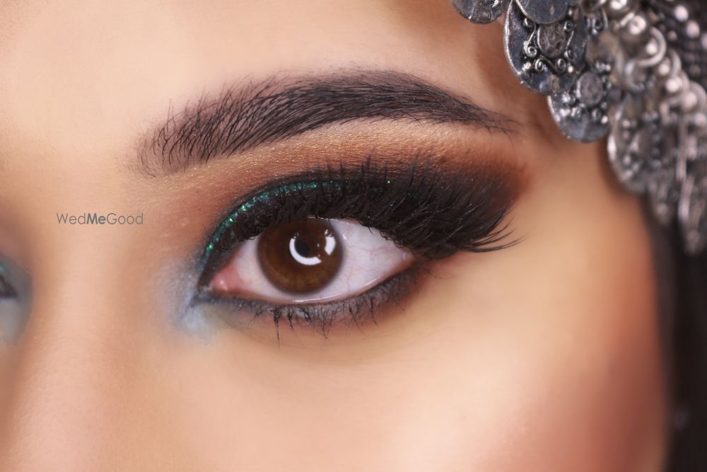 Photo From teal green smokey glitter eye look - By Get Sparkled by Aenaz Khan 