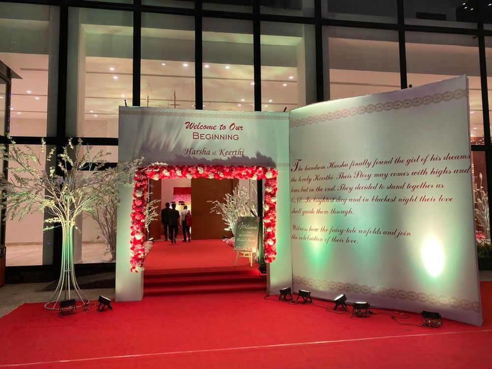 Photo From Floral Wall That Stole Many Hearts - Reception Decor at C K Convention - By Antarala Weddings