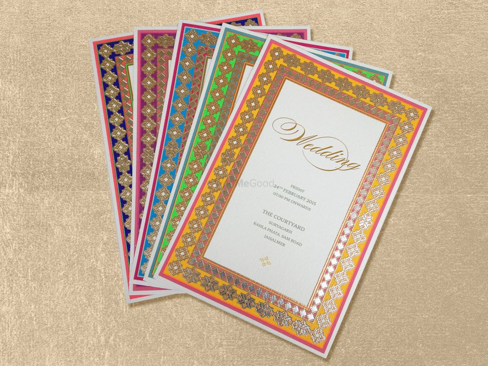 Photo of Sheesh mahal inspired invitation card