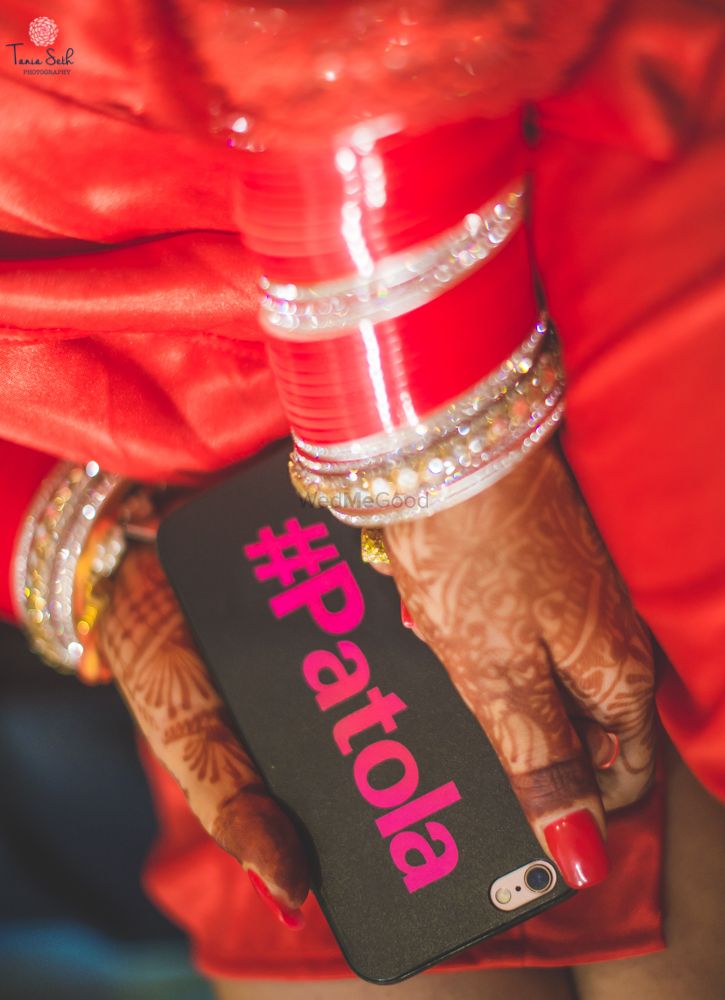 Photo of Bridal phone cover with patola written on it
