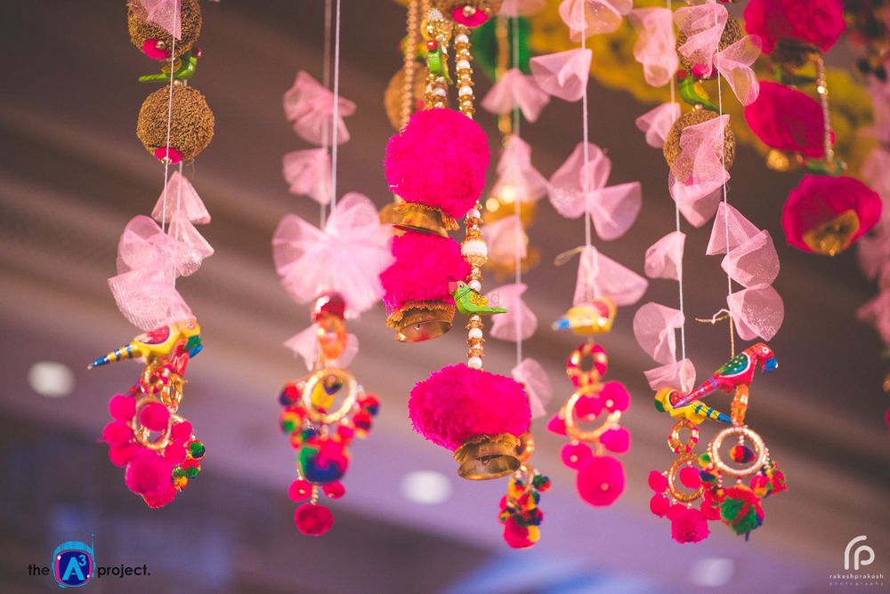 Photo of Hanging gota strings with props for mehendi