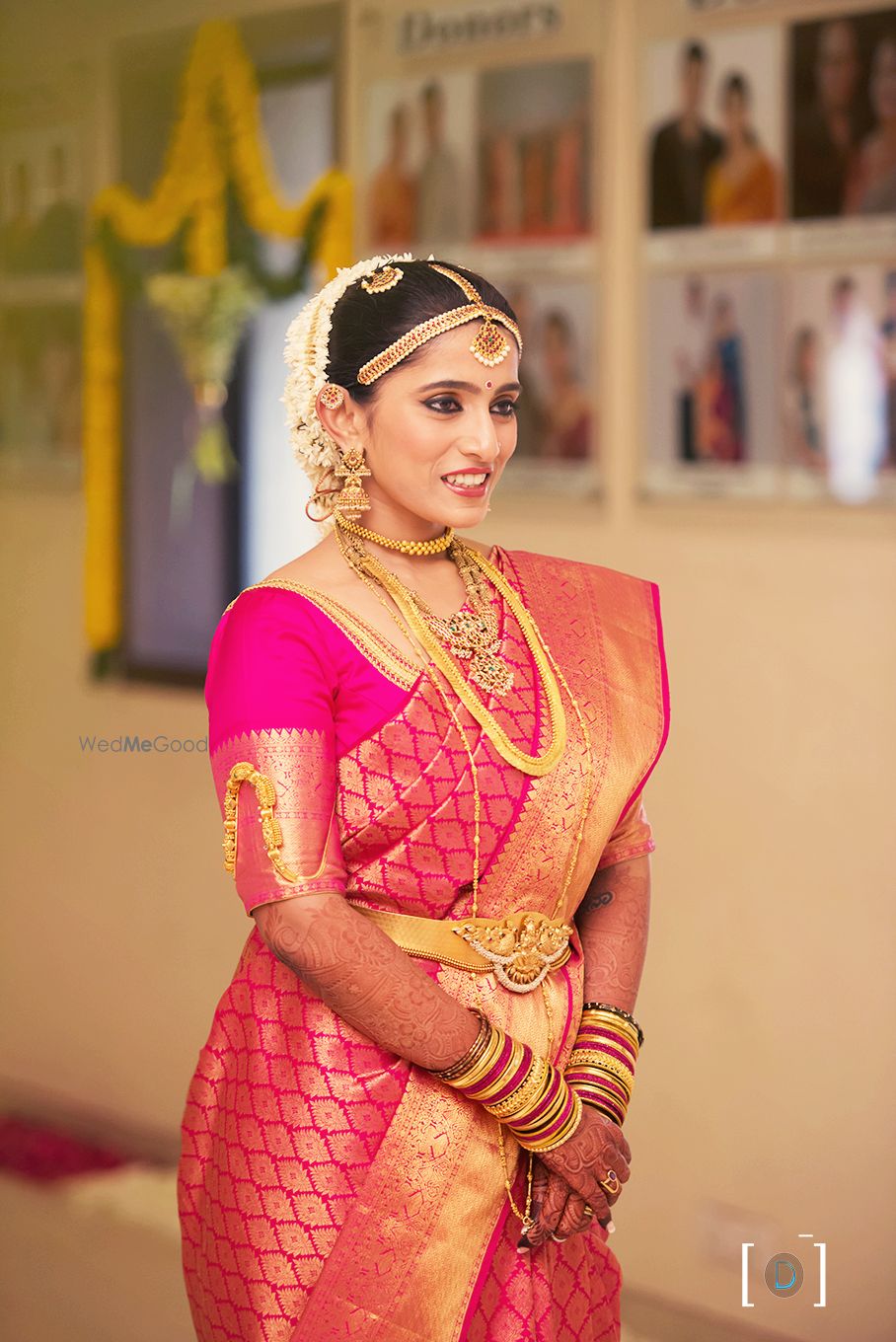 Photo of Bright pink kanjivaram sAREE