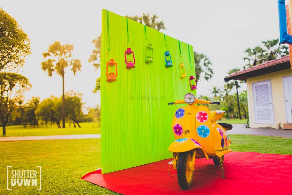 Photo of colorful scooter photobooth