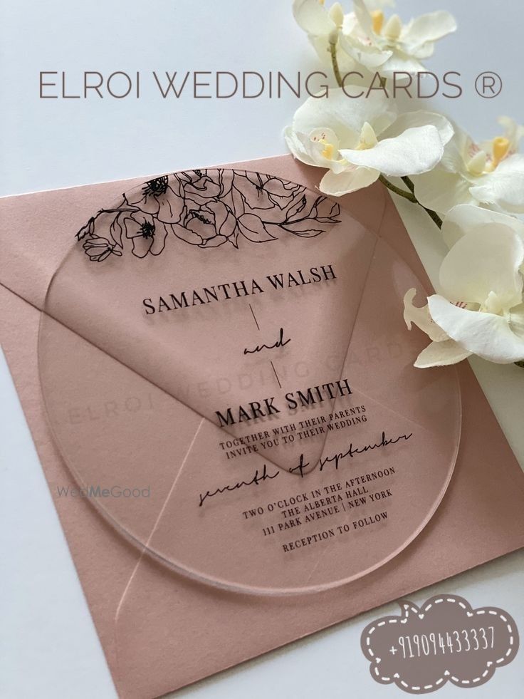 Photo From Beautiful Acrylic invitation | Spl Cream color smooth material envelope - By ELROI Wedding Cards 