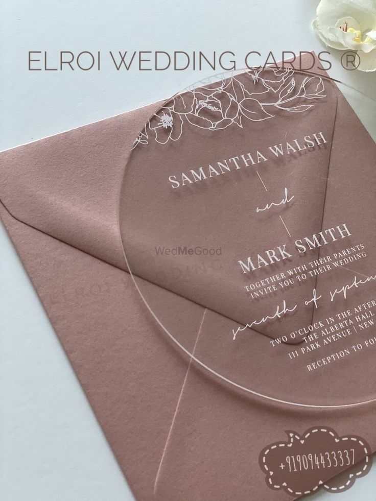 Photo From Beautiful Acrylic invitation | Spl Cream color smooth material envelope - By ELROI Wedding Cards 