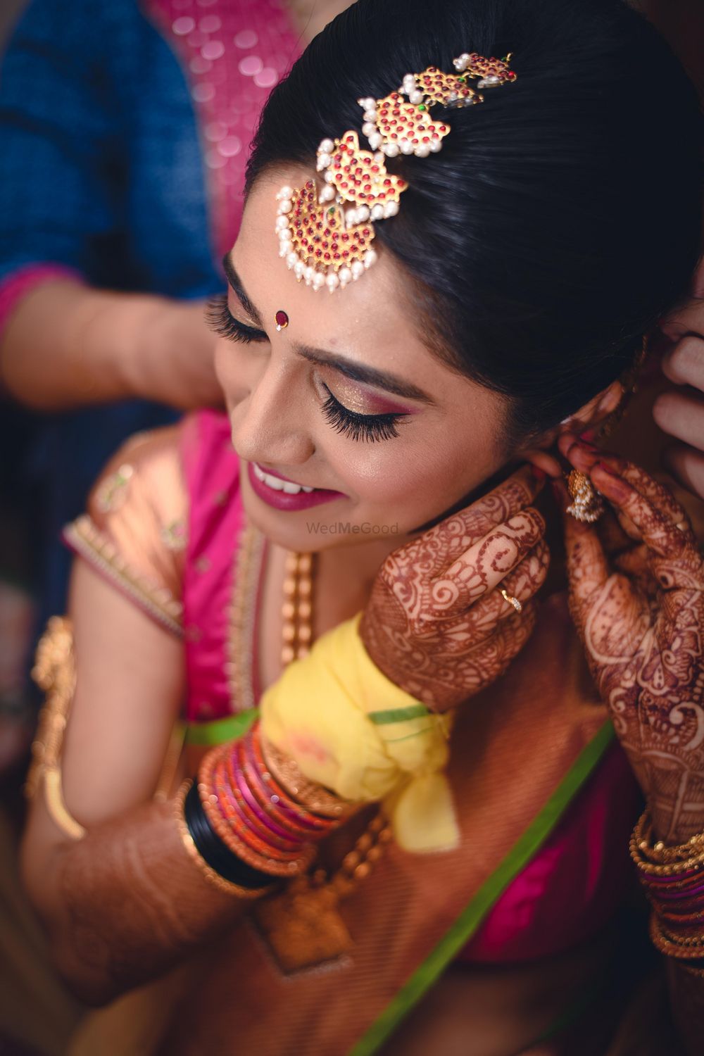 Photo of south indian bride getting ready shot