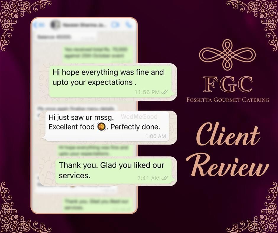 Photo From Client Reviews - By Fossetta Gourmet Catering