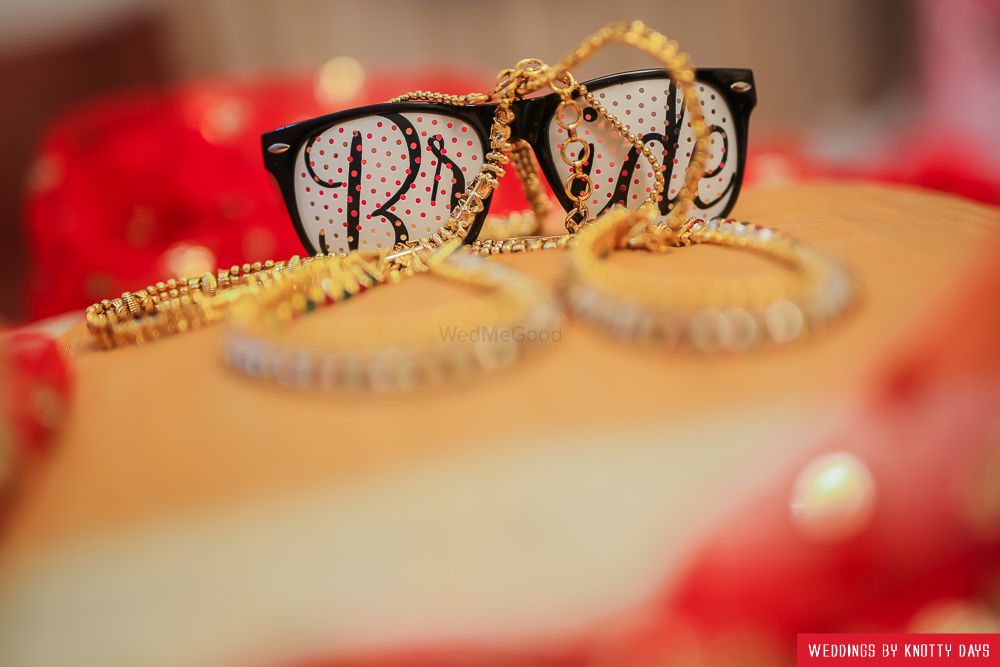 Photo of Bridal accessories with fun glasses