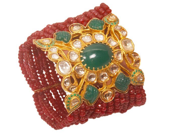 Photo of rubies and emerald string braceler