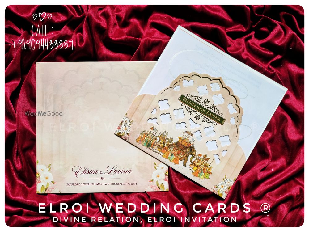 Photo From Oorvalam theme die-cut Design invitation | Card and Cover digital design , Card front Couple names engraved and Pasting, with 3 inserts. - By ELROI Wedding Cards 