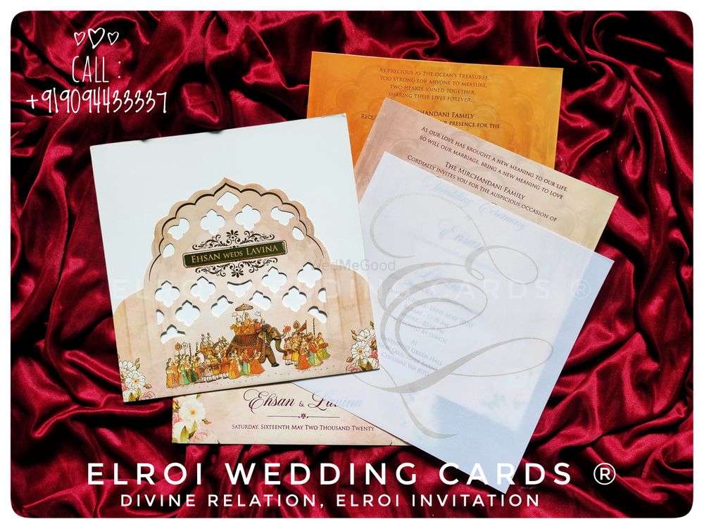 Photo From Oorvalam theme die-cut Design invitation | Card and Cover digital design , Card front Couple names engraved and Pasting, with 3 inserts. - By ELROI Wedding Cards 