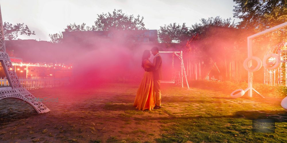 Photo of colorful pre-wedding couple shot