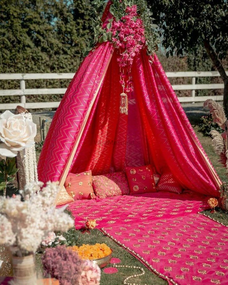 Photo of Pretty teepee tent for a mehendi