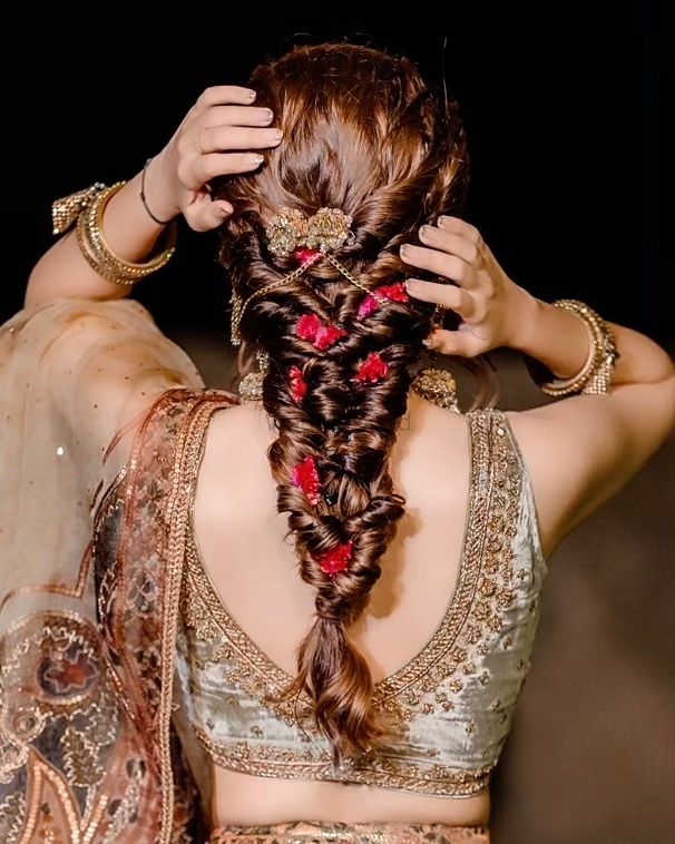 Photo of Pretty floral braided hairstyle