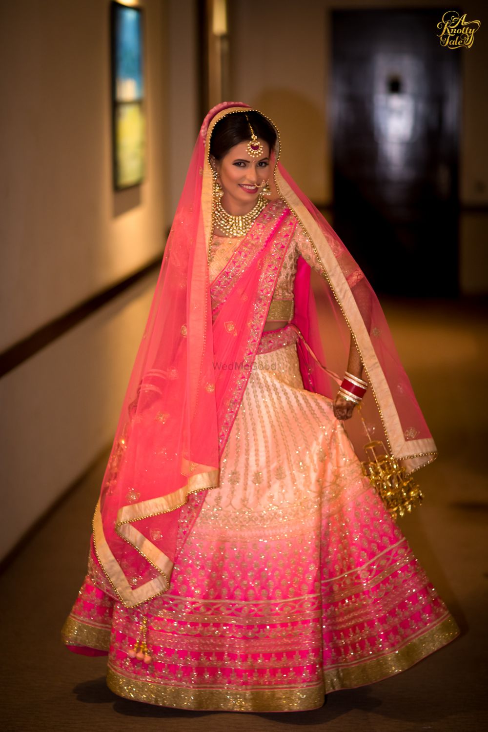 Photo of Ombre bridal lehenga in bright and light pink