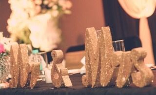 Photo of Glitter mr and mrs cutouts for table decor