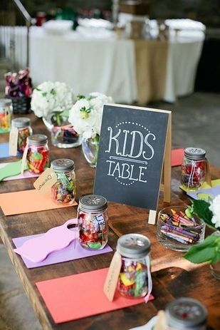 Photo of table for kids at wedding