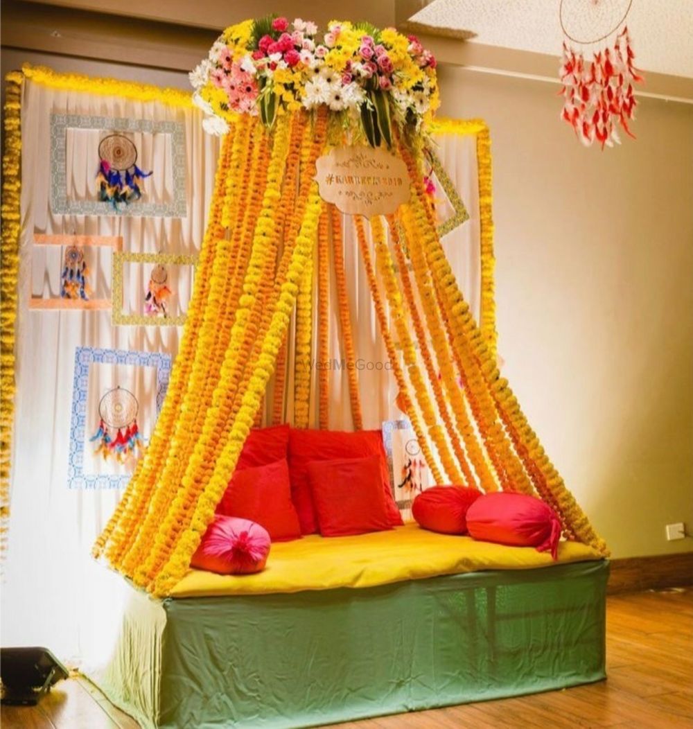 Photo From Haldi And Mehandi Decor - By Grande Golden Events