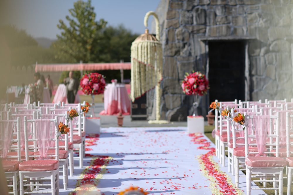 Light Pink Wedding Decor Photo off white and pink chairs