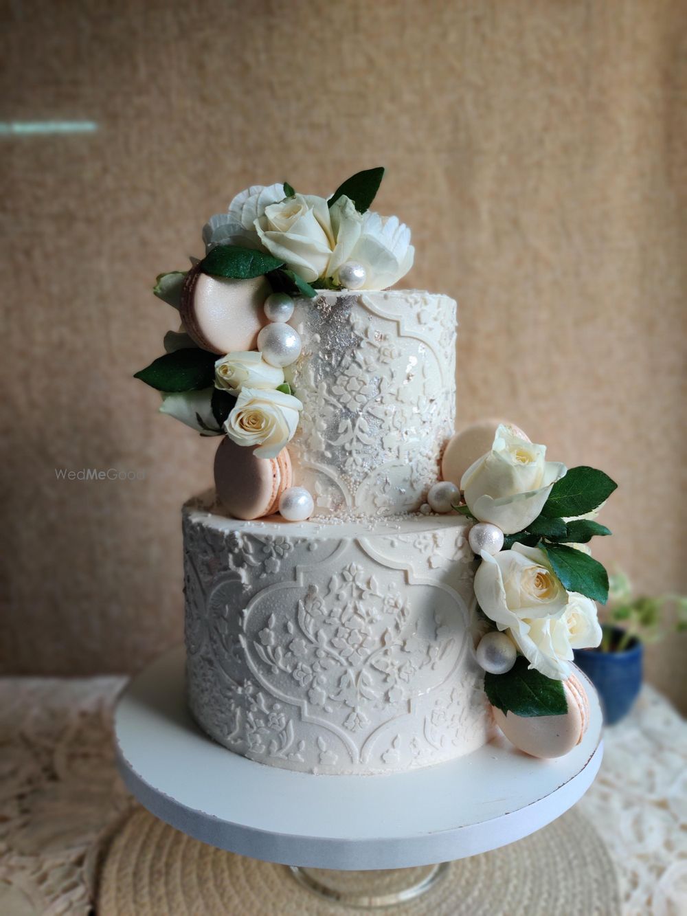 Photo From Vintage white and silver wedding cake - By Nicky's Cafe and Fine Pastries