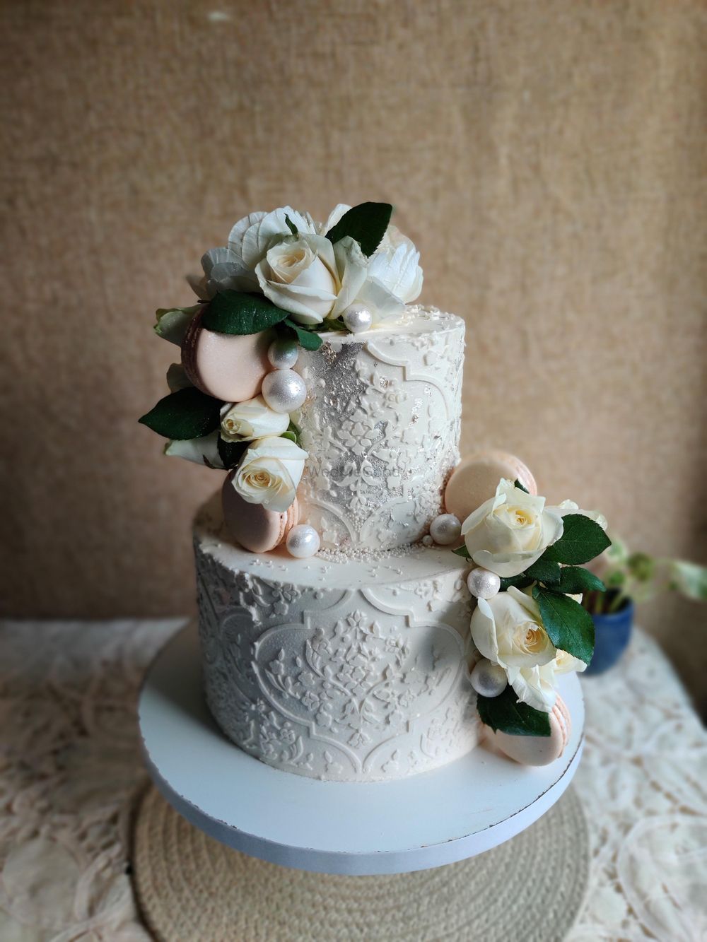 Photo From Vintage white and silver wedding cake - By Nicky's Cafe and Fine Pastries