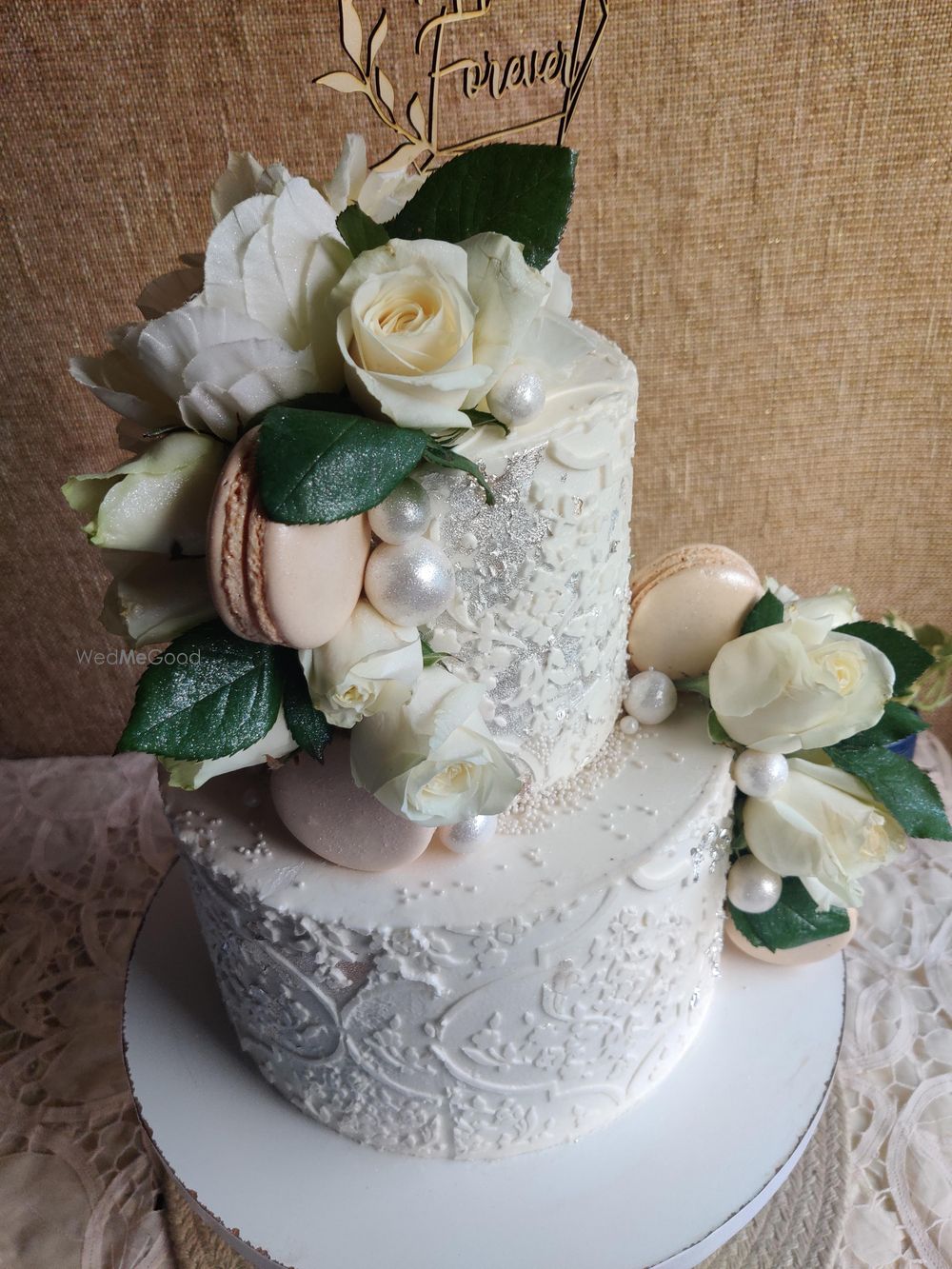 Photo From Vintage white and silver wedding cake - By Nicky's Cafe and Fine Pastries