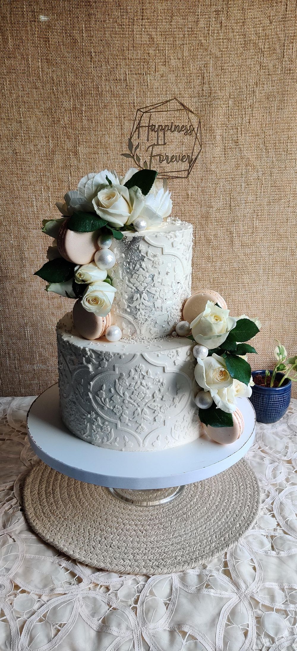 Photo From Vintage white and silver wedding cake - By Nicky's Cafe and Fine Pastries