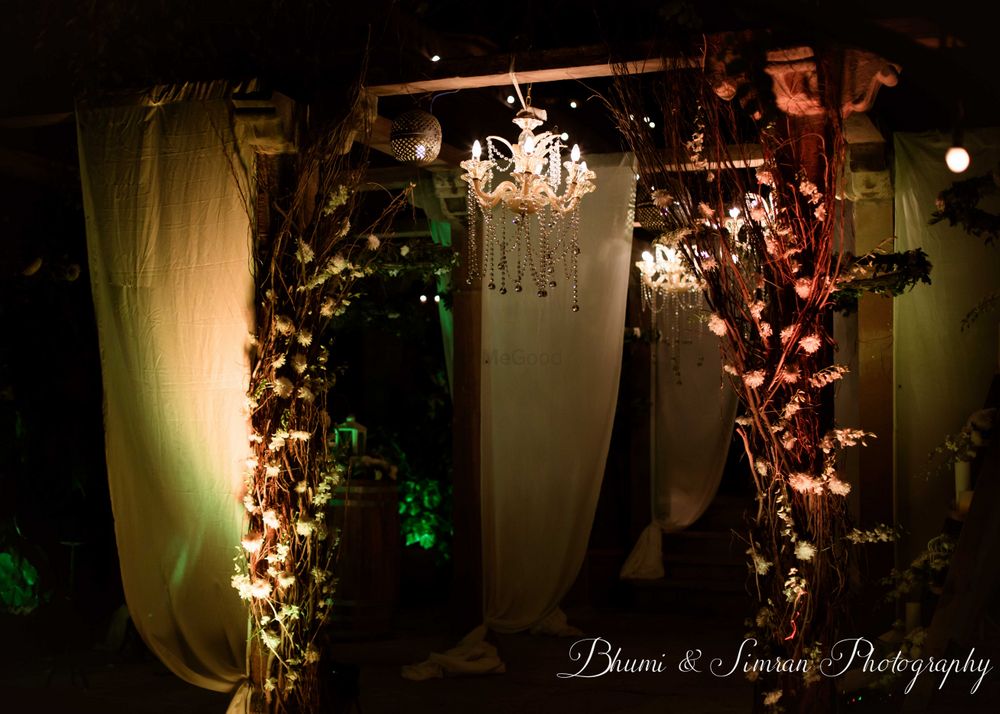 Photo of enchanted forest theme entrance decor