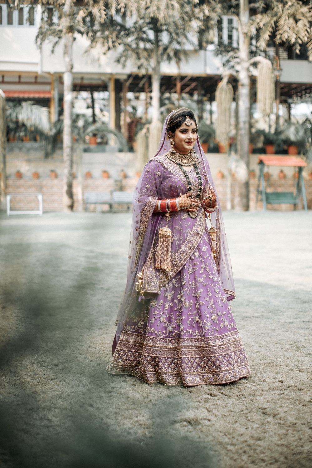 Photo of Purple bridal lehenga for a day wedding