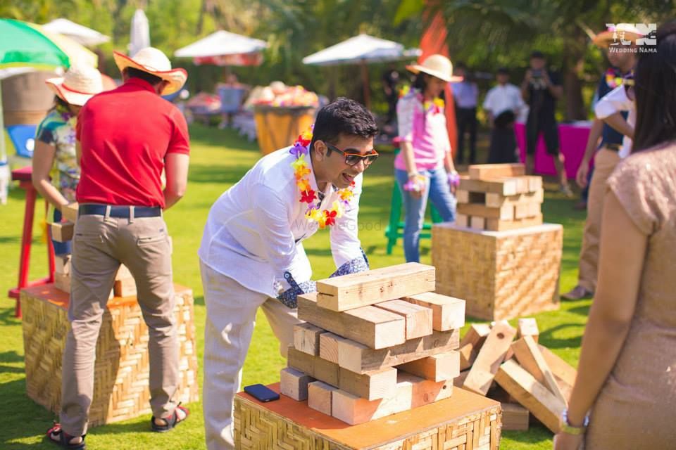 Photo of Giant jenga game for guests at mehendi