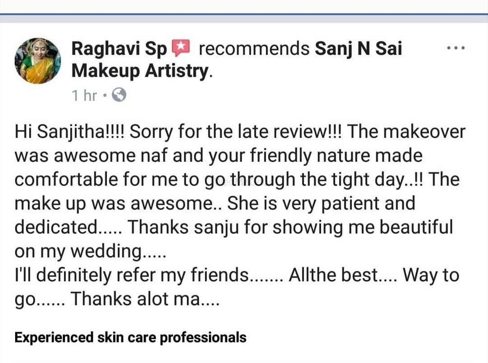 Photo From Clients Feedback - By Sanj Sai Makeup