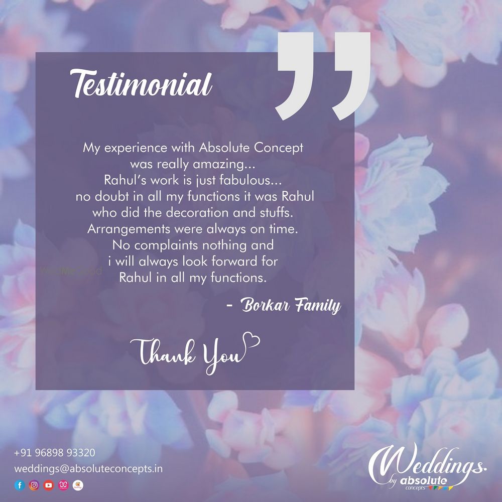 Photo From Testimonials - By Weddings by Absolute Concepts