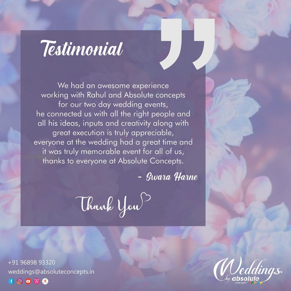 Photo From Testimonials - By Weddings by Absolute Concepts