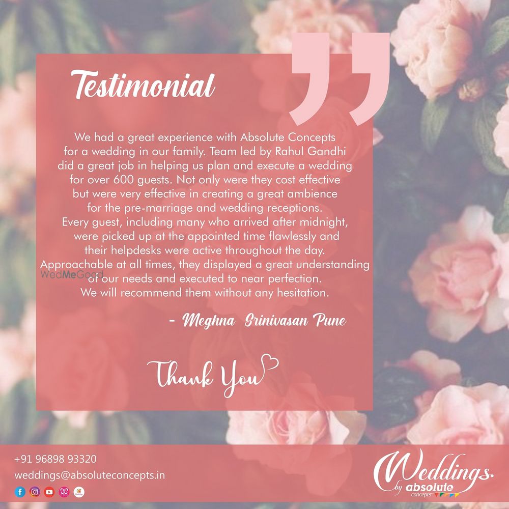 Photo From Testimonials - By Weddings by Absolute Concepts