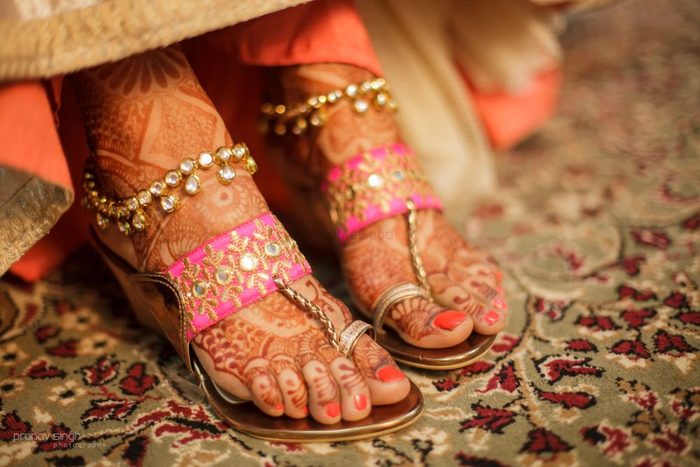 Photo of candy pink kohlapuri shoes