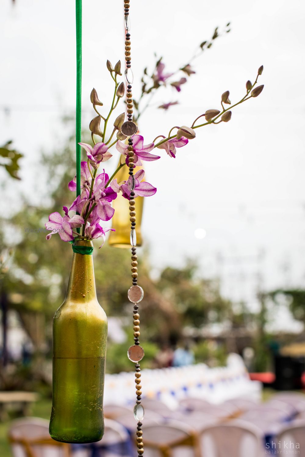 Photo of hanging glass bottles