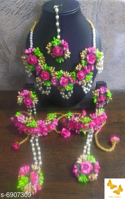 Photo From flower JEWELLERY  set for haldi /Mehndi - By Aashi Creations