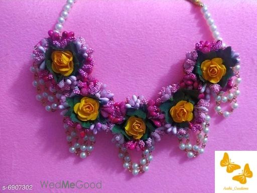 Photo From flower JEWELLERY  set for haldi /Mehndi - By Aashi Creations